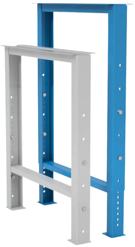 Ocelové nohy pro výškově stavitelný dílenský stůl. Podnoží pro nastavitelný dílenský stůl AXTOR.