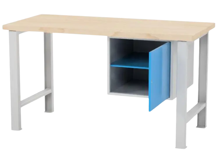 Dílenský pracovní stůl ponk AXTOR E102. Dílenský pracovní stůl s kovovým kontejnerem.